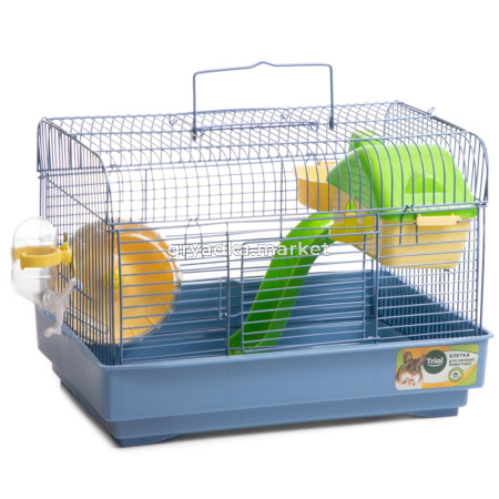 Клетка д-грызунов YDB232 сине-серая 33х23х23см-Амма