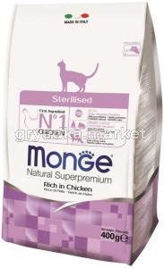 Корм д-кошек сух Monge Cat Sterilized д-стерилизованных кошек 400г