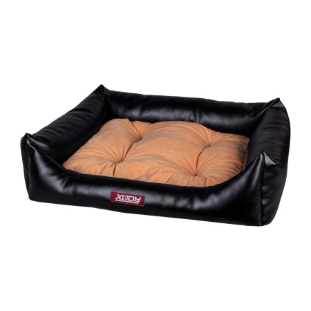 Лежак Люкс (экокожа) №1 (черный-беж)