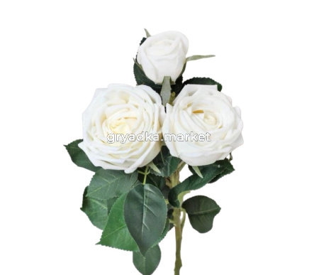Искусственные цветы Роза из силикона h73см белая