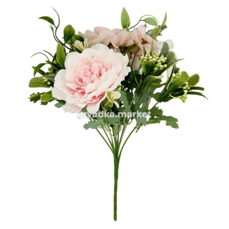 Искусственные цветы Букет камелия и бегония h27см в ассорт. 182594 1-1