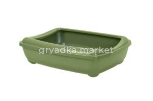 Туалет для кошек ZooM глубокий, большой (под наполнитель) 50х38х13см, оливковый