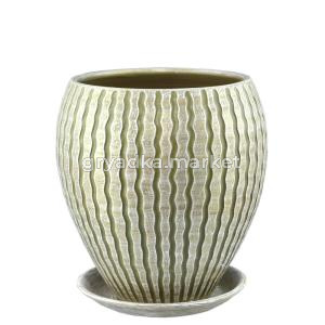 МАНЕ конус горшок с поддоном 1,5л d15см оливка