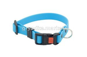 Ошейник из биотана с фастексом, 15мм, обх.шеи. 20-31см, матовый, голубой