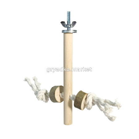 Жердочка с канатом и кольцами для попугаев LionPets (Размер: 15 см) 42.PS.058-В