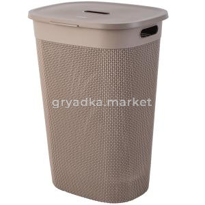Корзина д-белья с крышкой OSLO 55 л шоколадный мокко -6  ПлР