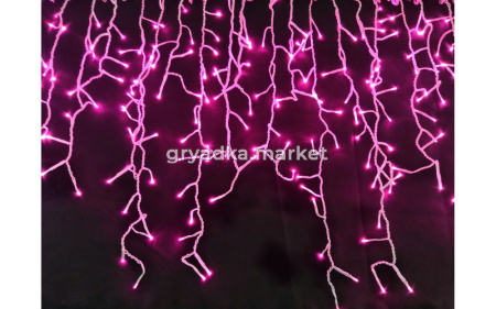 Гирлянда Бахрома 300 ламп розово-белый BP-15-2