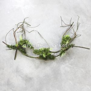 Искусственные цветы Ветка сосновая со мхом EA2083