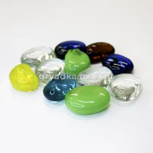 Грунт стеклянный плоский Морские камушки цветной-ЗР 