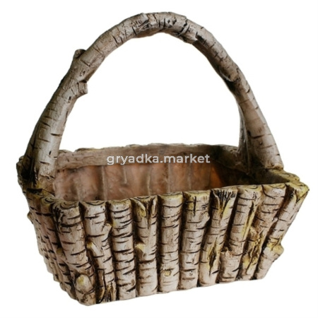Кашпо Деревянная корзина  L31 W22,5 H37 см (ПОЛИСТОУН)