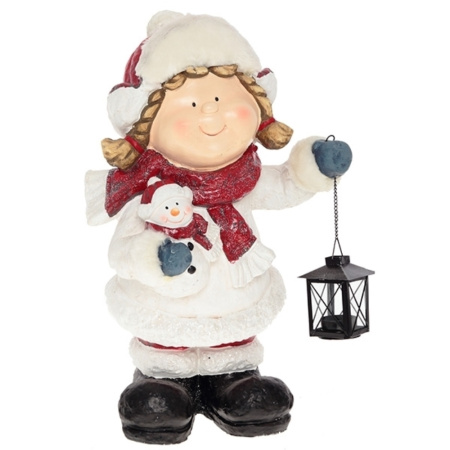 Девочка с фонарем L29 W22 H52 см (ПОЛИСТОУН)