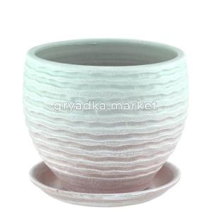 Горшок ЗЕФИР шар d15см мята-розовый