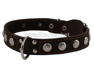 Ошейник кожаный 30мм с украшением-ОК-30-У 1-1