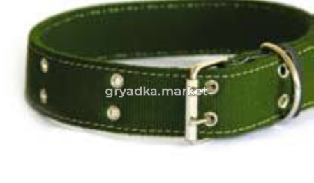 Ошейник д-собак брезентовый 2-х слойный подшит тканью с блочками 35 мм-ОБр-35-Бр-Т-Б