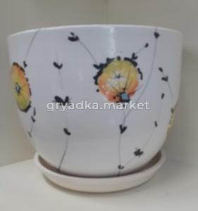 Каштан с под. №2 роспись Одуванчики 3,5л h16,5 d20,5-1 Скифос