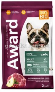 Корм -собак сух 2кг свинина с добавл. брусники, груши и размар. AWARD (Авард)