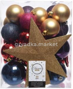 Шары набор Микс 6см с верхушкой №2 (уп.33шт)