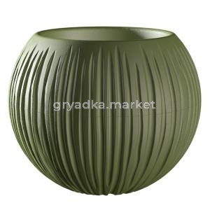 Сфера кашпо со вставкой 1,7л Оливковый -9