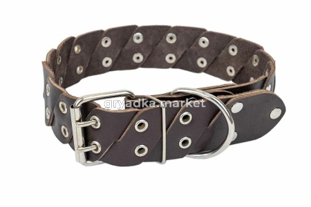 Дарэленд Ошейник КОСА 45 мм, 710 мм. Обхват: 42-66 см клепаный коричневый