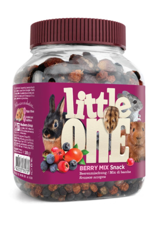 Little One Ягодное ассорти. Лакомство для всех видов грызунов, банка 200г