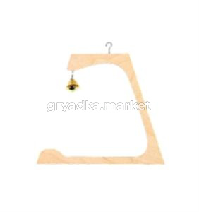 Игрушка д-птиц Качели деревянные с колокольчиком 15*6*h16,5м 1-1