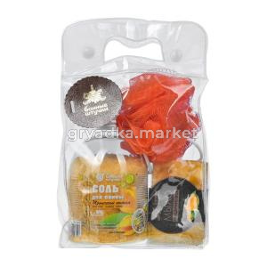 Набор банный подарочный (соль,мыло,мочалка)-1