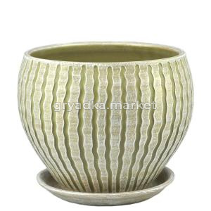 МАНЕ классик горшок с поддоном 3,5л d20см оливка