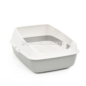 Туалет с высокими бортами 50,5х39х23см серый 1-8