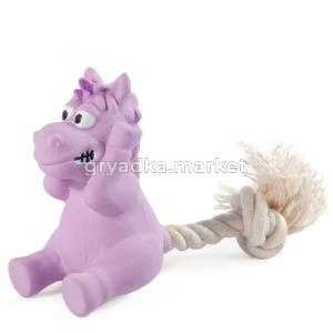 Игрушка латекс Лошадка с веревкой, пищалкой 16,5х8х4,5см-Амма