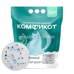КОМФИКОТ Наполнитель силикагелевый впитывающий морской бриз, 3,6 л