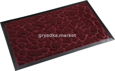 Коврик придверный с ворсом на резин. основе 45х75см бордо-24шт