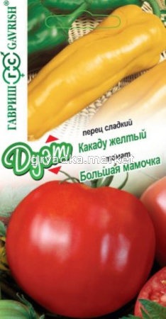Томат Большая мамочка 0,05 г+перец Какаду желтый 0,05 г  (Гавриш) автор Дуэт 