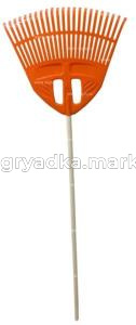 Грабли веерные пластин. 23 зуб. ПЛАСТМАССОВЫЕ с чер. 500х430мм оранж. -20 И-А