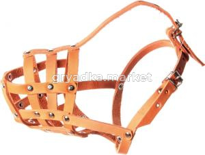 Намордник кожа сетка №1 (стаффорд)-НК-1КР