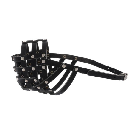 Намордник кожа сетка №6 (кавказск.овчарка)-НК-6