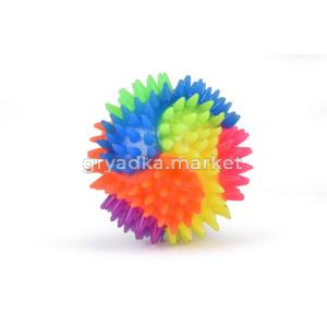 Игрушка-пищалка WOGY д-собак Мяч игольчатый d=7.5см мигает арт.10922-6111 Код269143