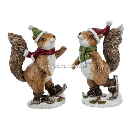 Фигурка декоративная Белочка, L10 W7 H15 см, 2в.