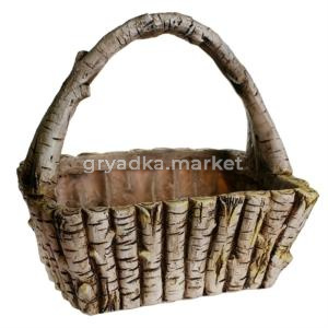 Кашпо Деревянная корзина  L31 W22,5 H37 см (ПОЛИСТОУН)