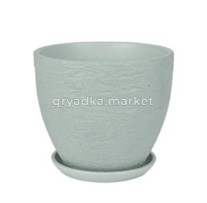 Лофт 4 горшок с поддоном 2,5л d18 h16см высокий овал зеленый