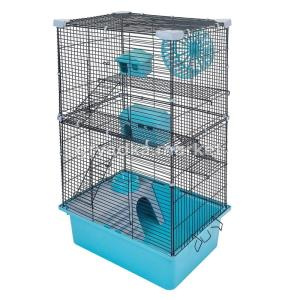 Клетка д-грызунов РИККИ 42.2 42х30х67см 4эт, разборн. (2домика,миска,колесо)  1-1