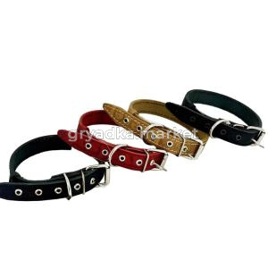 Ошейник кожаный 35мм дл.67см, об.ш.49-61см-ОК-35-Тс 1-1
