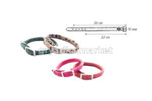 Ошейник кожаный цветной круглый 