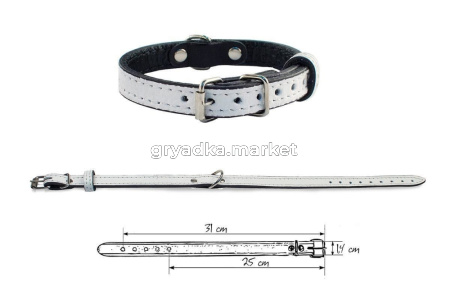 Ошейник кожаный 25-31смх14мм Брайт 2-х слойный 1-1