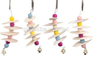 Игрушка WOGY д/птиц Сепия с бусинами и колокольчиком 17х6см, микс арт.2024-8788 Код276341