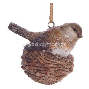 Птичка в гнезде L6 W9 H9 см