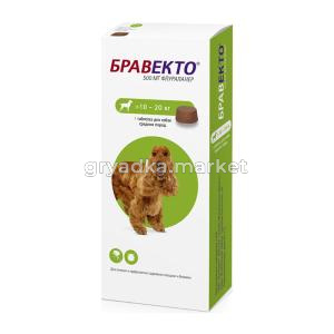 ВетА Жевательная таблетка Бравекто от блох и клещей весом от 20 до 40 кг 500 мг