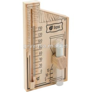 Термометр д-бани и сауны с песочными часами 27,8х14х5,3см-4 ЛГ