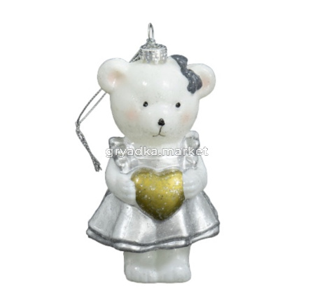 Декор подвесной Мишка с сердцем, L6,5W5,8H10,8см
