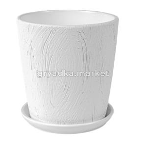 Короед 5 горшок с поддоном 5,6л d22 h22,5см конус белый
