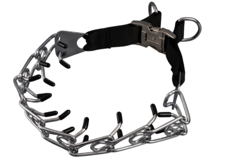 Парфорс NUNBELL д/собак b=3.2см обхват шеи до 50см с резиновыми насадками, металлический замок фасте